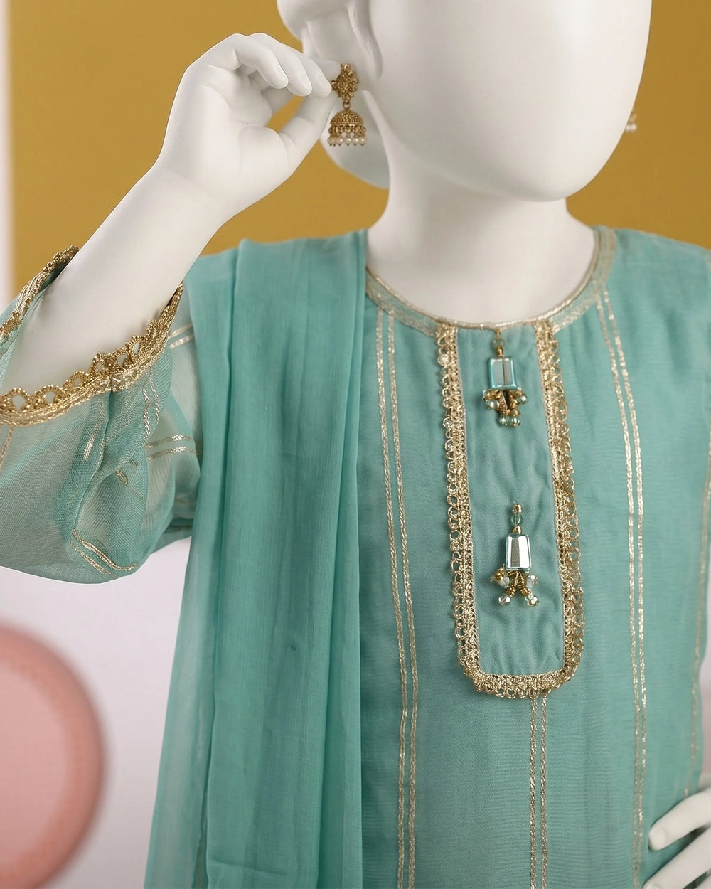 Kids Teal Green Cross Flapper Suit - view 2