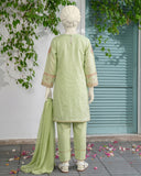 Kids Lime Green Embroidered 3-Piece Lawn Suit - view 4