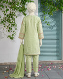 Kids Lime Green Embroidered 3-Piece Lawn Suit - view 4