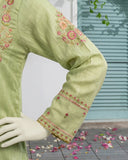 Kids Lime Green Embroidered 3-Piece Lawn Suit - view 2