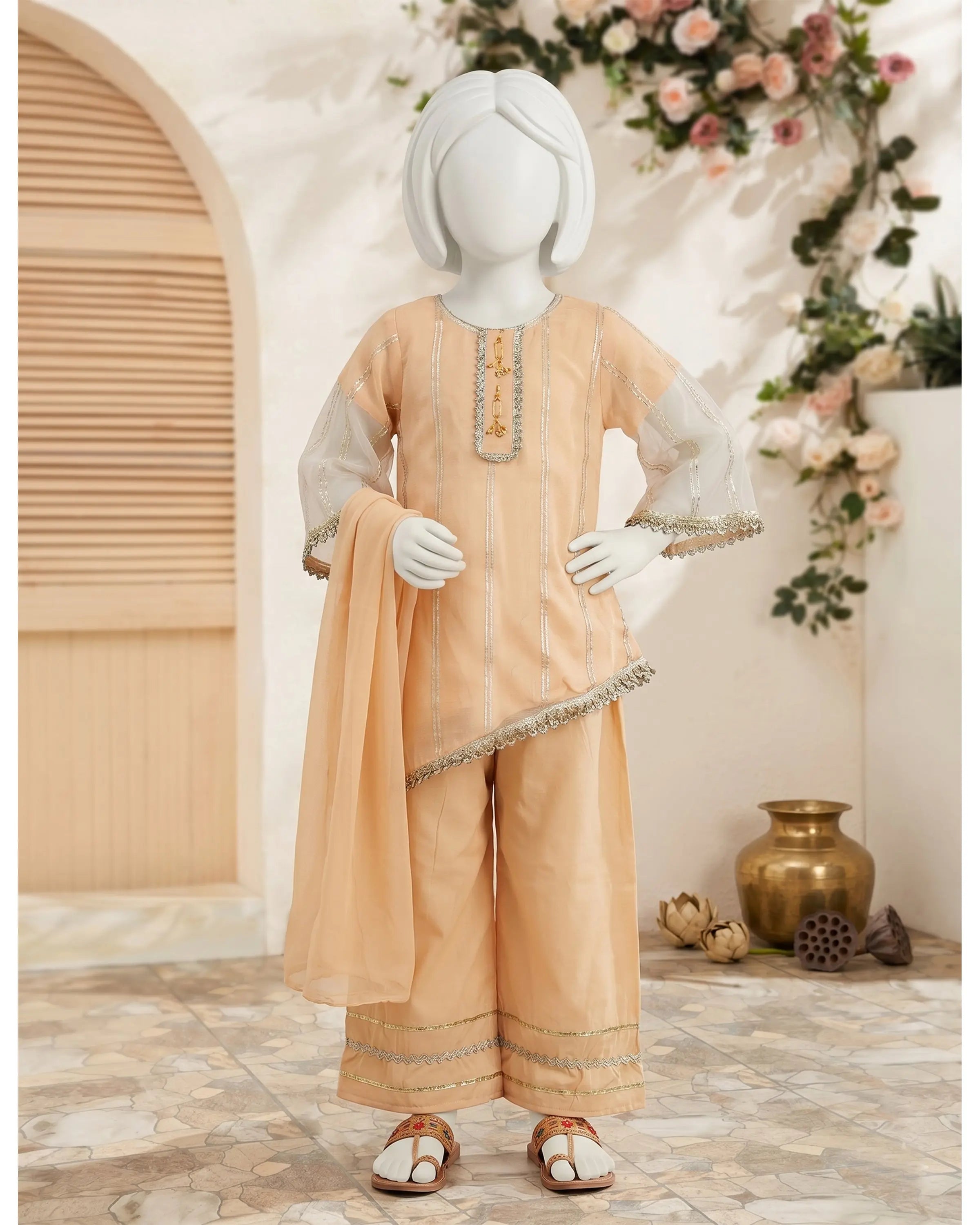 Kids Peach Cross Flapper Suit - view 1