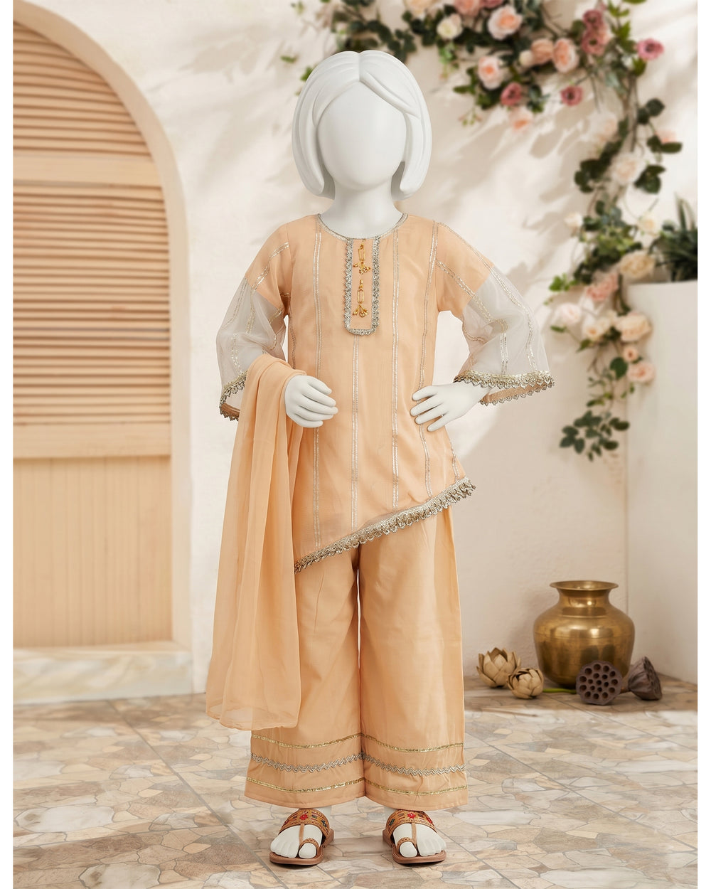 Kids Peach Cross Flapper Suit - view 1