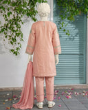 Kids Light Pink Embroidered 3-Piece Lawn Suit - view 3