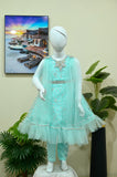 Crystal Shimmer White Designer Frock with Trousers