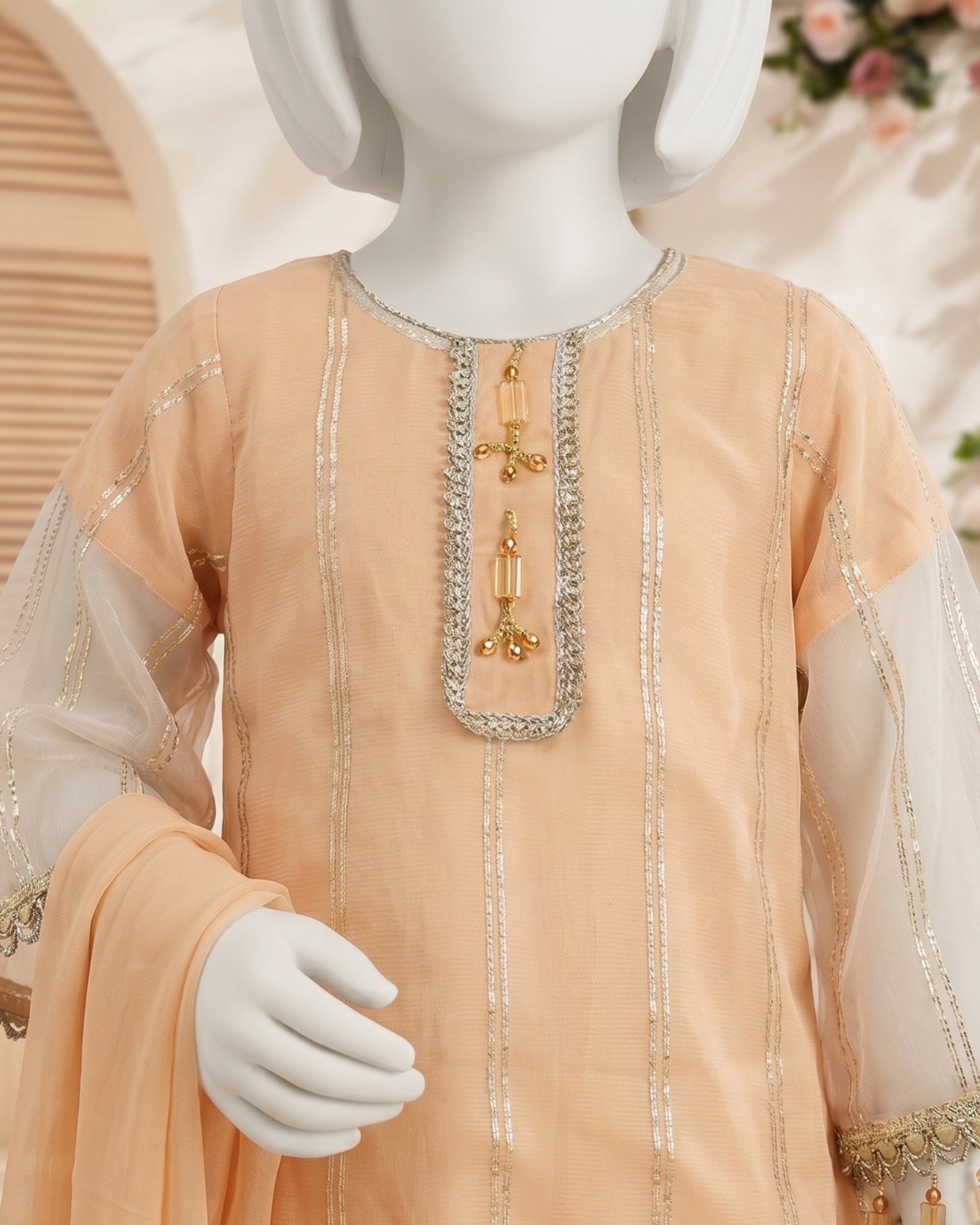 Kids Peach Cross Flapper Suit - view 2