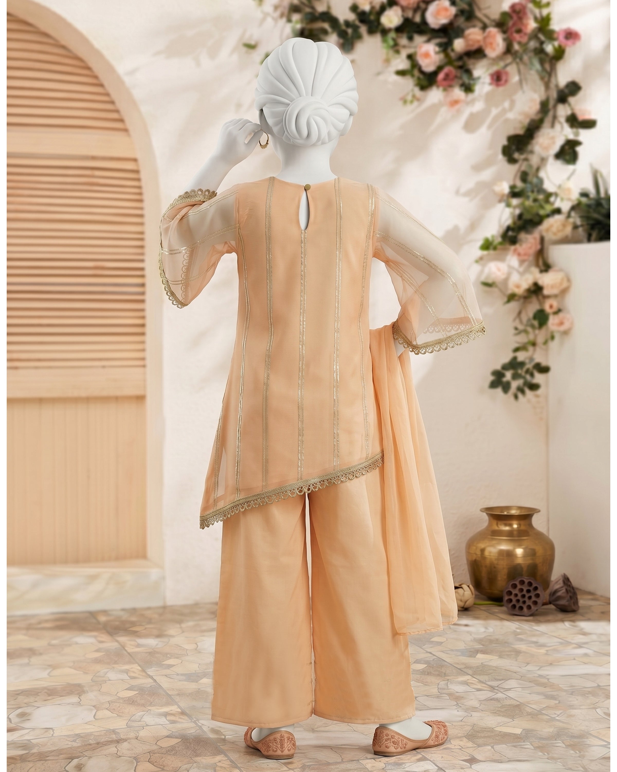 Kids Peach Cross Flapper Suit - view 3