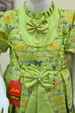 Butterfly Printed Green Frock with Matching Tights