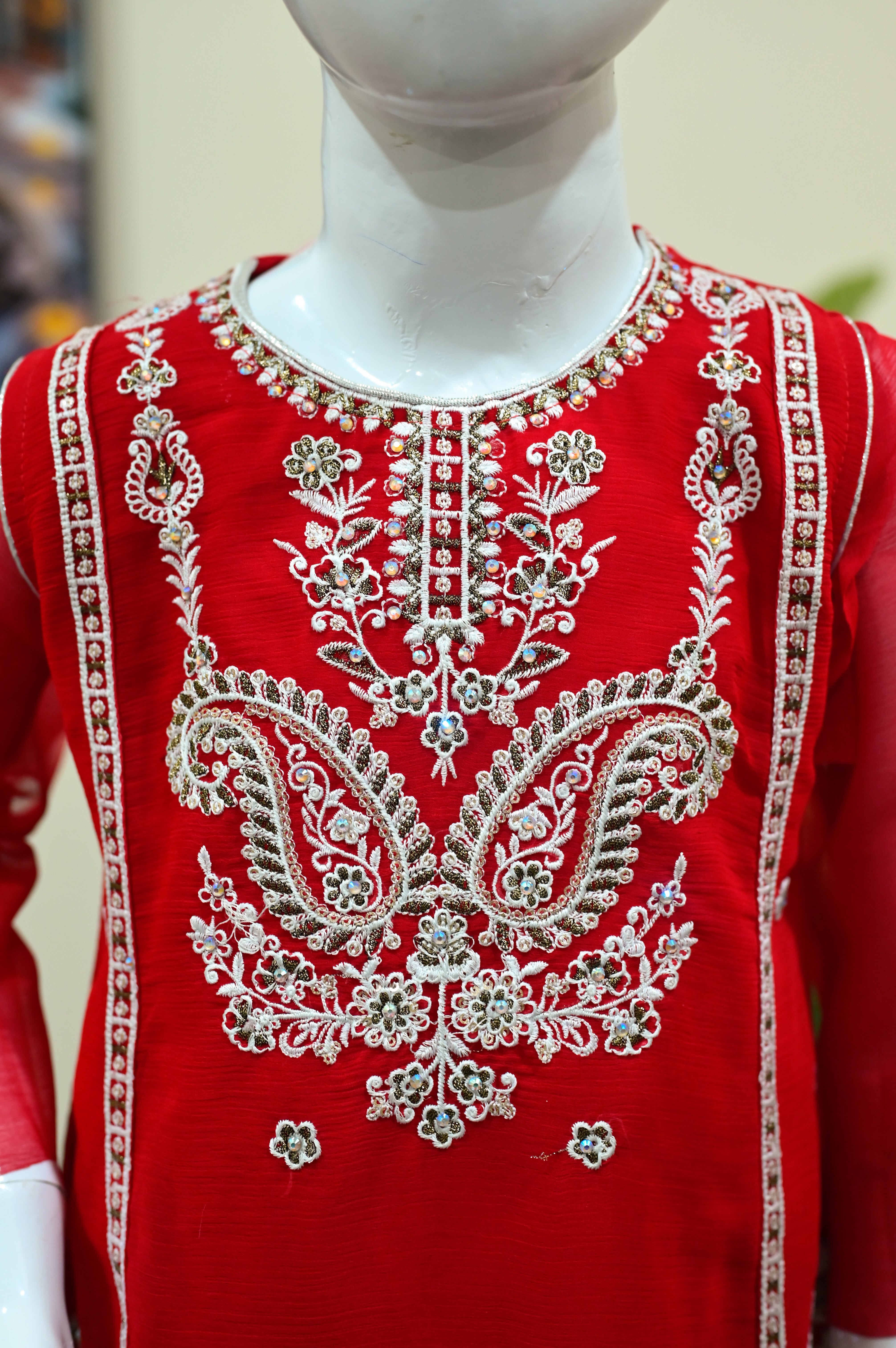 Premium Red Embroidered Kids Ethnic Suit – 2-Piece Fancy Wear