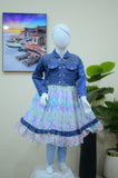 Girls 3-piece  Denim Jacket & Pink Dress Set