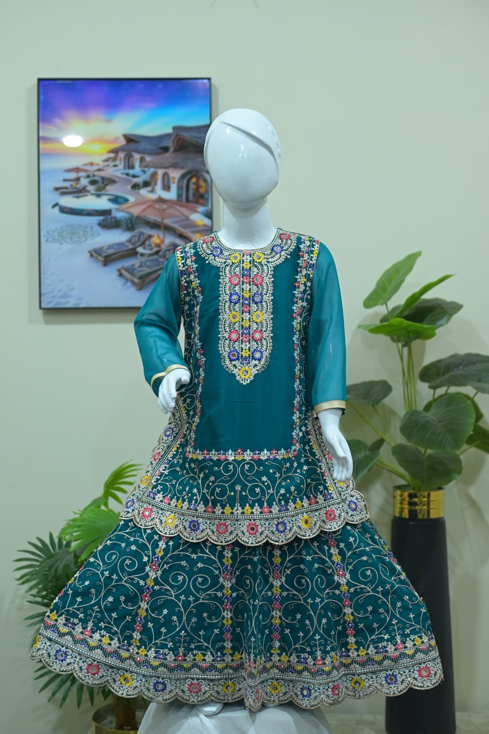 Meherbaan — Hand-Embroidered Festive Set for Girls